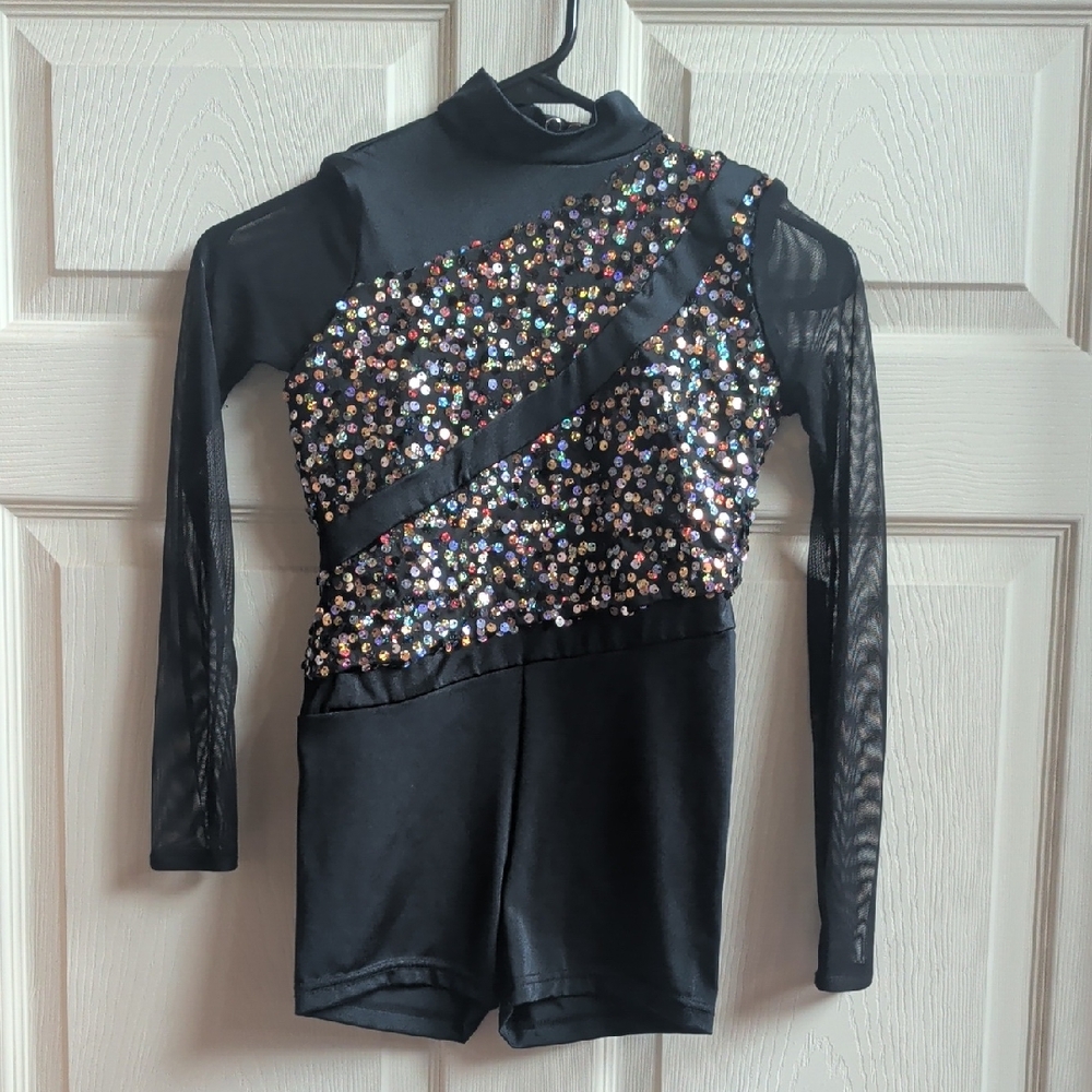 Weissman Black and Multicolor Sequin Kids Dance Costume